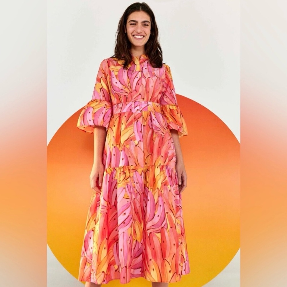 Vintage Y2K FARM Rio Pink Ombre Bananas Size XL